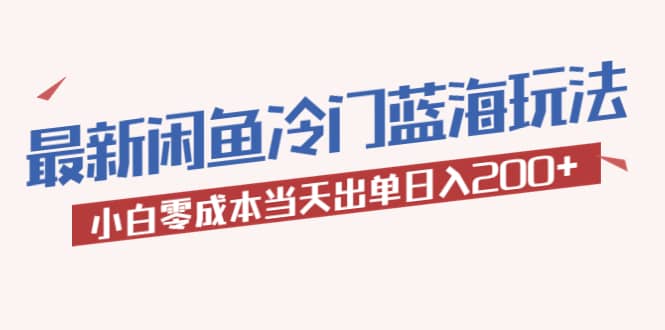 2023最新闲鱼冷门蓝海玩法，小白零成本当天出单日入200+-安哥网络创业副业