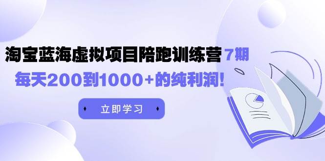 黄岛主《淘宝蓝海虚拟项目陪跑训练营7期》每天200到1000+的纯利润-安哥网络创业副业