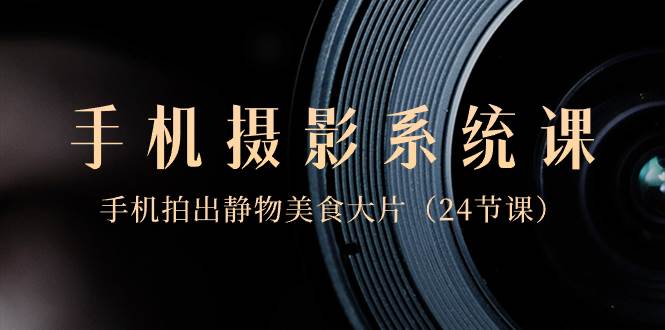 0基础-手机摄影系统课，手机拍出静物美食大片（24节课）-安哥网络创业副业