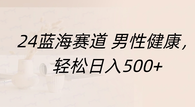 蓝海赛道 男性健康，轻松日入500+-安哥网络创业副业