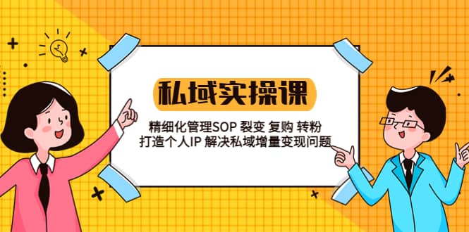 私域实战课程：精细化管理SOP 裂变 复购 转粉 打造个人IP 私域增量变现问题-安哥网络创业副业