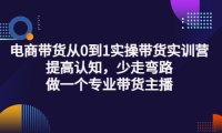 电商带货从0到1实操带货实训营:提高认知,少走弯路,做一个专业带货主播-安哥网络创业副业