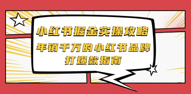 小红书掘金实操攻略，年销千万的小红书品牌打爆款指南-安哥网络创业副业