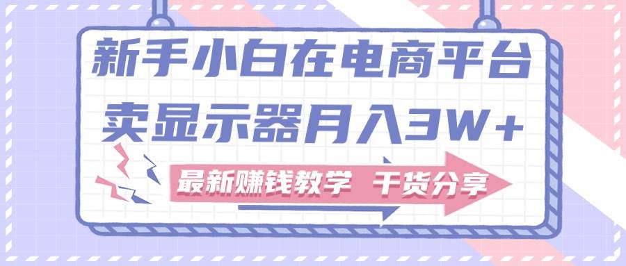 新手小白如何做到在电商平台卖显示器月入3W+，最新赚钱教学干货分享-安哥网络创业副业