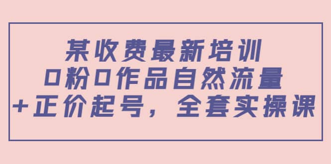 某收费最新培训：0粉0作品自然流量+正价起号，全套实操课-安哥网络创业副业
