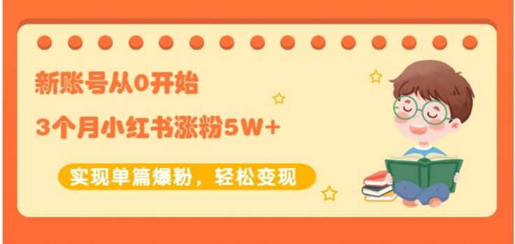 新账号从0开始3个月小红书涨粉5W+实现单篇爆粉，轻松变现（干货）-安哥网络创业副业