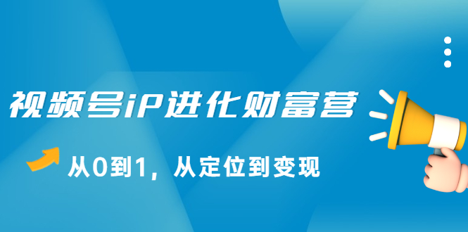 视频号iP进化财富营第1期，21天从0到1，从定位到变现-安哥网络创业副业