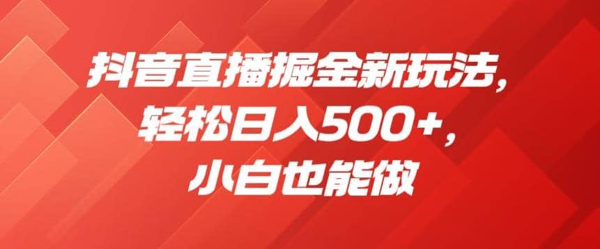 抖音直播掘金新玩法，轻松日入500+，小白也能做【揭秘】-安哥网络创业副业