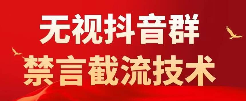 抖音粉丝群无视禁言截流技术，抖音黑科技，直接引流，0封号（教程+软件）-安哥网络创业副业