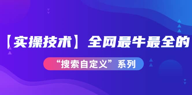 【实操技术】全网最牛最全的“搜索自定义”系列！价值698元-安哥网络创业副业