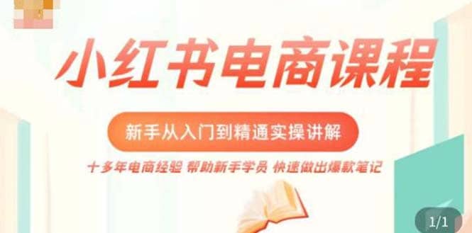 小红书电商新手入门到精通实操课，从入门到精通做爆款笔记，开店运营-安哥网络创业副业