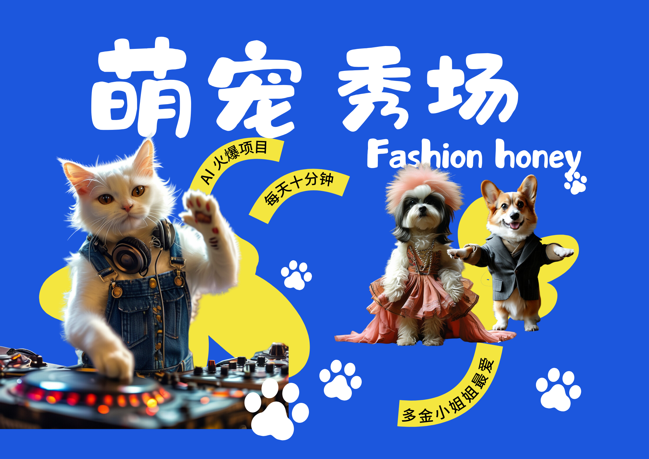 酷飒动物跳舞走秀  时尚喵FASHION汪 多金小姐姐最爱的 轻松月入破万-安哥网络创业副业