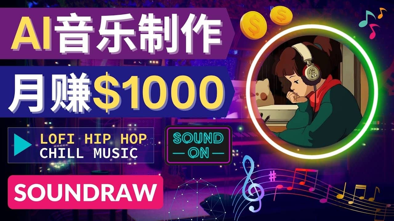 无需任何音乐基础： 使用AI软件制作Lofi Hip Hop Chill Music 月赚1000美元-安哥网络创业副业