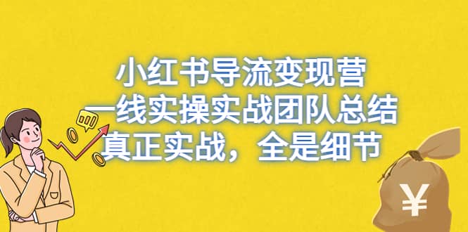小红书导流变现营，一线实战团队总结，真正实战，全是细节，全平台适用-安哥网络创业副业