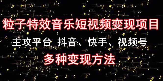 《粒子特效音乐短视频变现项目》主攻平台 抖音、快手、视频号 多种变现方法-安哥网络创业副业