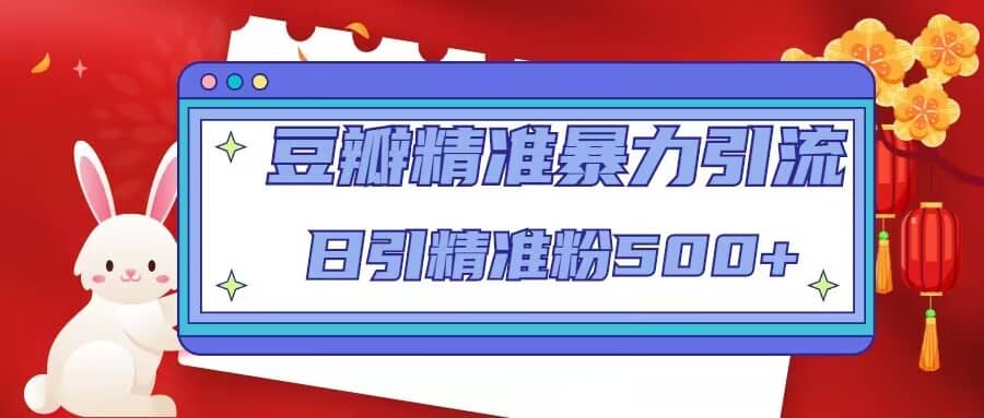 豆瓣精准暴力引流，日引精准粉500+【12视频课】-安哥网络创业副业