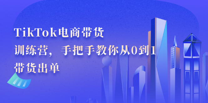 TikTok电商带货训练营，手把手教你从0到1带货出单-安哥网络创业副业