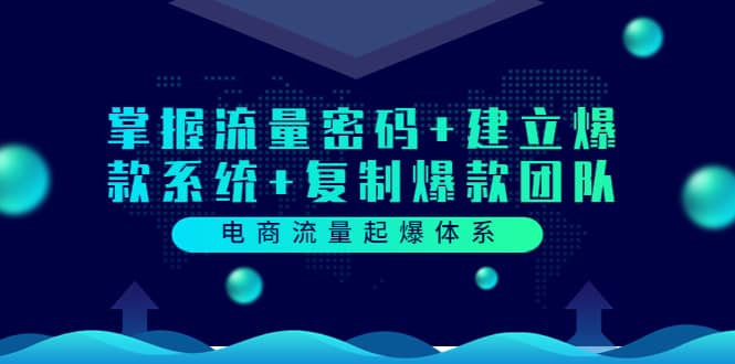电商流量起爆体系：掌握流量密码+建立爆款系统+复制爆款团队（价值599）-安哥网络创业副业