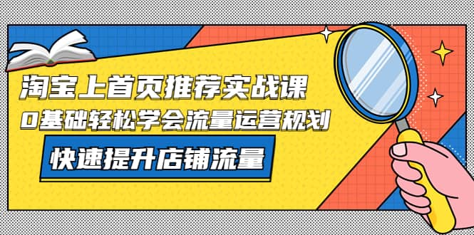 淘宝上首页/推荐实战课：0基础轻松学会流量运营规划，快速提升店铺流量-安哥网络创业副业