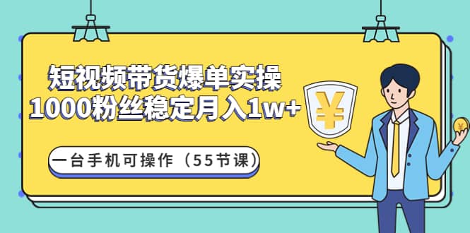 短视频带货爆单实操：一台手机可操作（55节课）-安哥网络创业副业