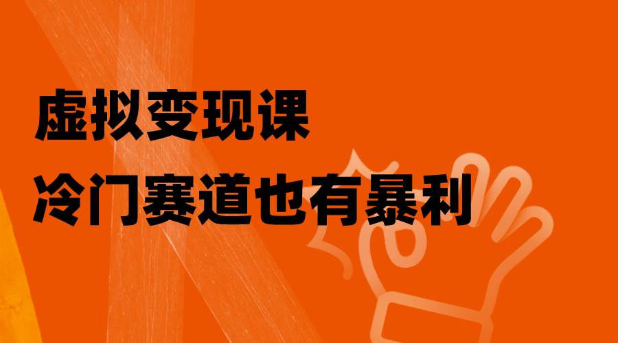 虚拟变现课，冷门赛道也有暴利，手把手教你玩转冷门私域-安哥网络创业副业