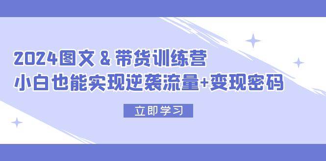 2024 图文+带货训练营，小白也能实现逆袭流量+变现密码-安哥网络创业副业