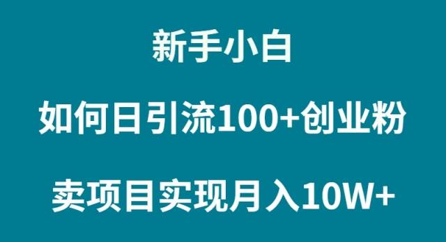 新手小白如何通过卖项目实现月入10W+-安哥网络创业副业