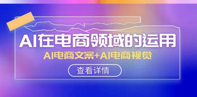 AI-在电商领域的运用线上课，AI电商文案+AI电商视觉（14节课）-安哥网络创业副业