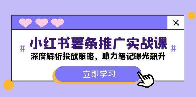 小红书-薯 条 推 广 实战课：深度解析投放策略，助力笔记曝光飙升-安哥网络创业副业