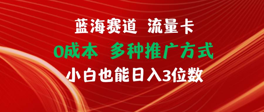 蓝海赛道 流量卡 0成本 小白也能日入三位数-安哥网络创业副业