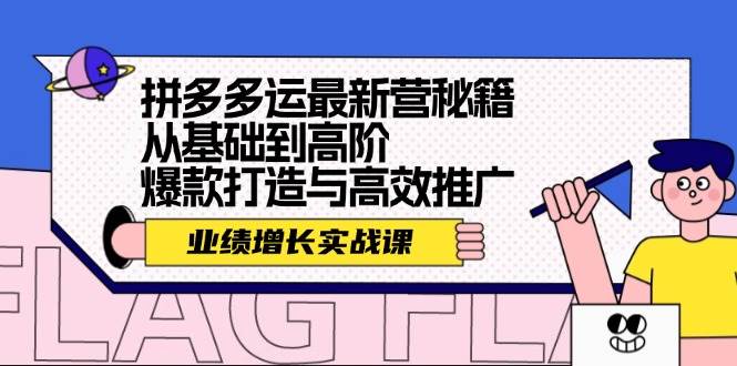 拼多多运最新营秘籍：业绩 增长实战课，从基础到高阶，爆款打造与高效推广-安哥网络创业副业