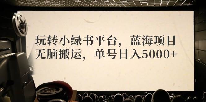 玩转小绿书平台，蓝海项目，无脑搬运，单号日入5000+-安哥网络创业副业