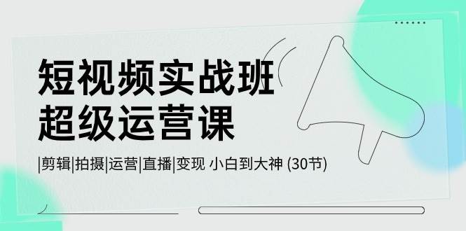 短视频实战班-超级运营课，|剪辑|拍摄|运营|直播|变现 小白到大神 (30节)-安哥网络创业副业