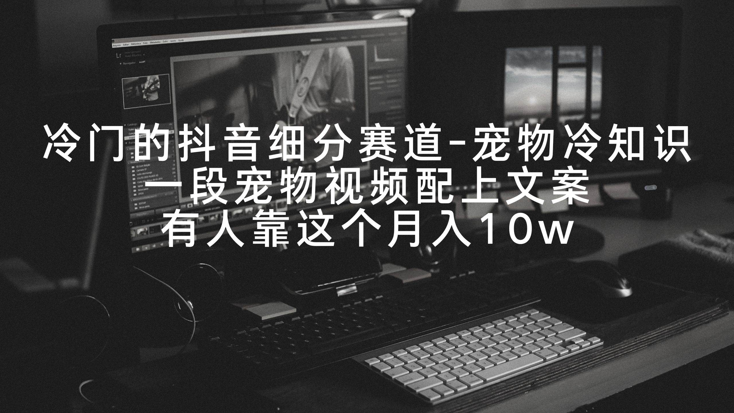 冷门的抖音细分赛道-宠物冷知识，一段宠物视频配上文案，有人靠这个月入10w-安哥网络创业副业