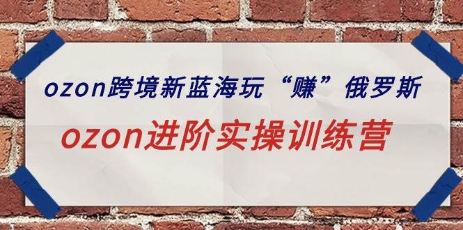 ozon跨境新蓝海玩“赚”俄罗斯，ozon进阶实操训练营-安哥网络创业副业
