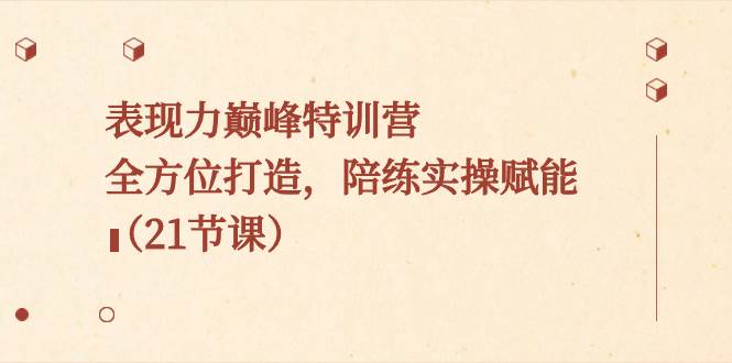 表现力巅峰特训营，全方位打造，陪练实操赋能（21节课）-安哥网络创业副业