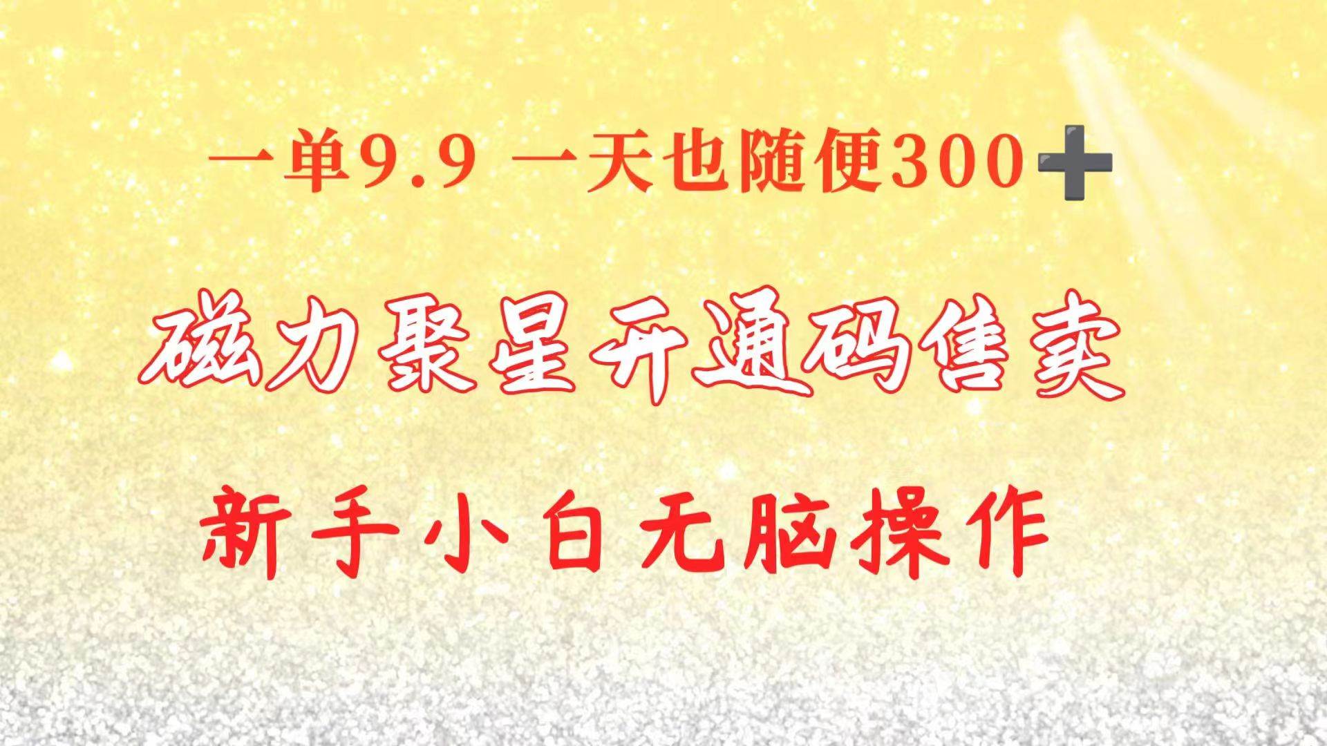 快手磁力聚星码信息差 售卖  一单卖9.9  一天也轻松300+ 新手小白无脑操作-安哥网络创业副业