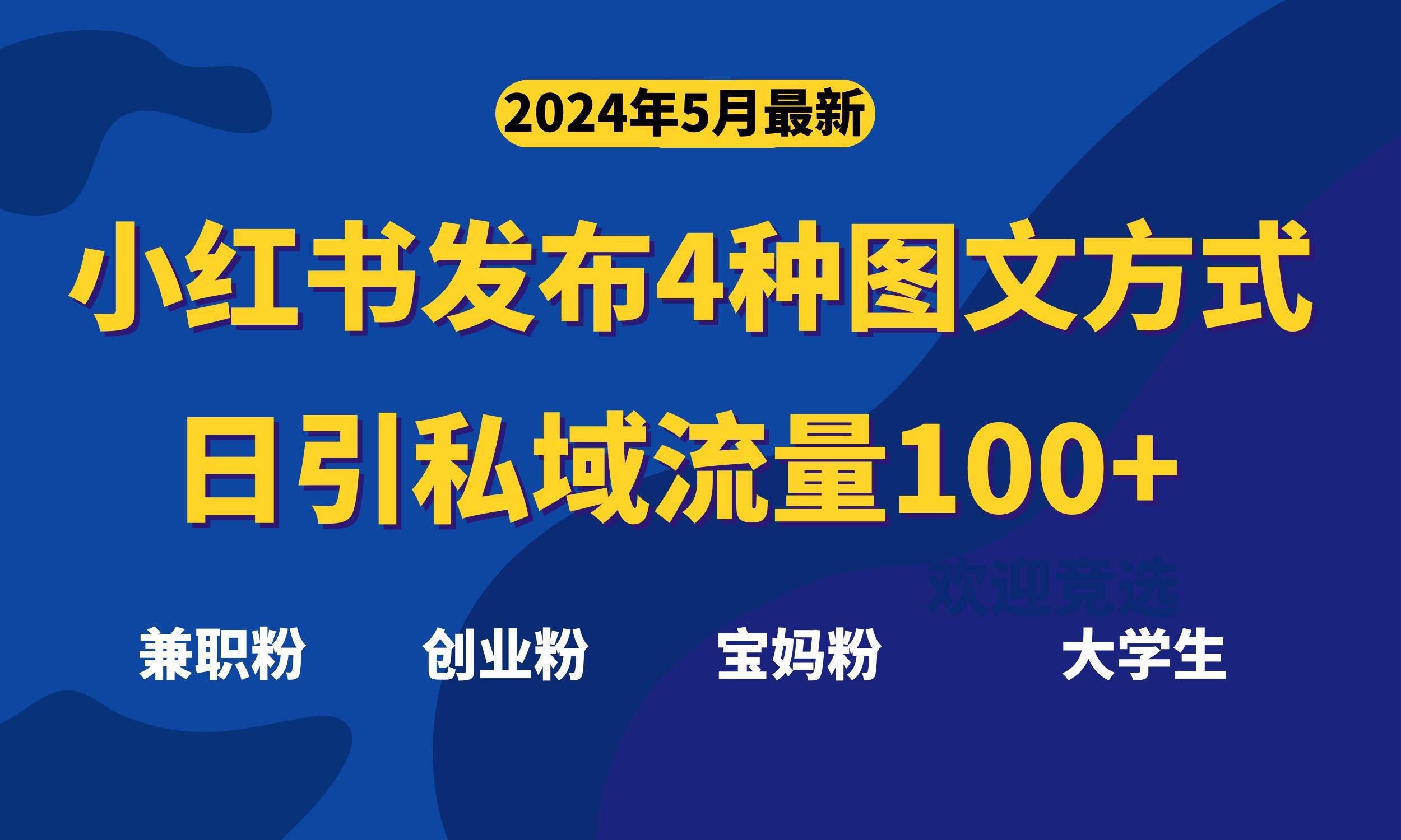 最新小红书发布这四种图文，日引私域流量100+不成问题，-安哥网络创业副业