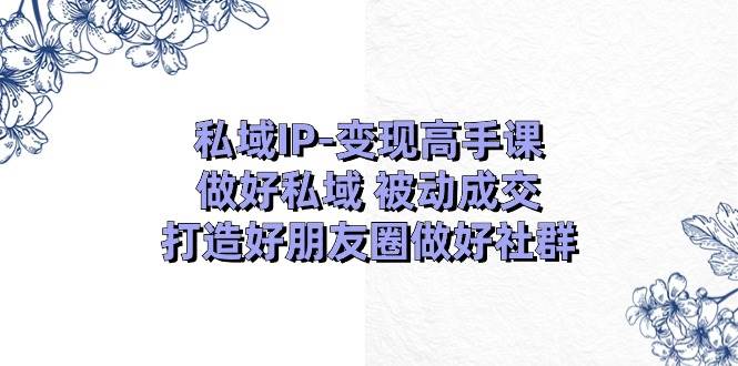 私域IP-变现高手课：做好私域 被动成交，打造好朋友圈做好社群（18节）-安哥网络创业副业