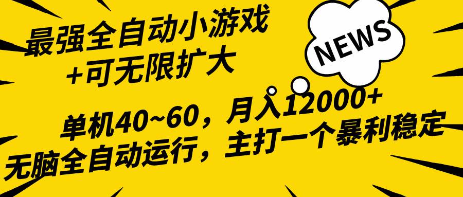 2024最新全网独家小游戏全自动，单机40~60,稳定躺赚，小白都能月入过万-安哥网络创业副业