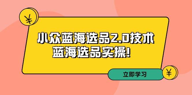 拼多多培训第33期：小众蓝海选品2.0技术-蓝海选品实操！-安哥网络创业副业