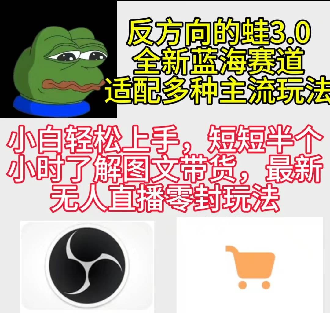 反方向的蛙3.0，图文最新玩法，变现多元化，新蓝海项目，小白轻松上手-安哥网络创业副业