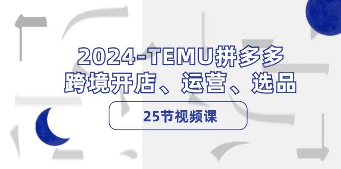 2024-TEMU拼多多·跨境开店、运营、选品（25节视频课）-安哥网络创业副业