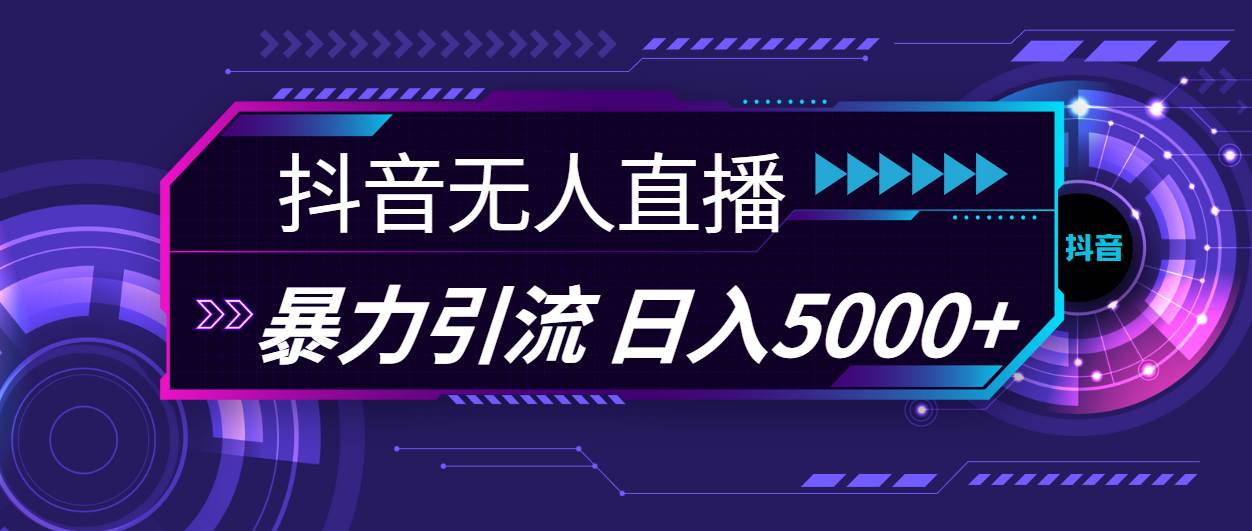 抖音无人直播，暴利引流，日入5000+-安哥网络创业副业