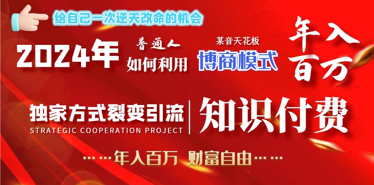 2024年普通人如何利用博商模式做翻身项目年入百万，财富自由-安哥网络创业副业