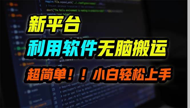 新平台用软件无脑搬运，月赚10000+，小白也能轻松上手-安哥网络创业副业