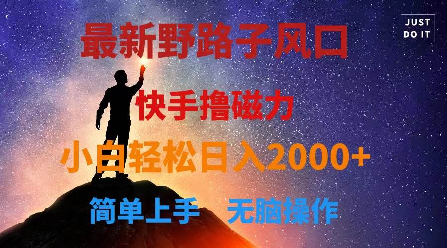 最新风口！快手撸磁力，野路子，小白无脑操作日入2000+-安哥网络创业副业