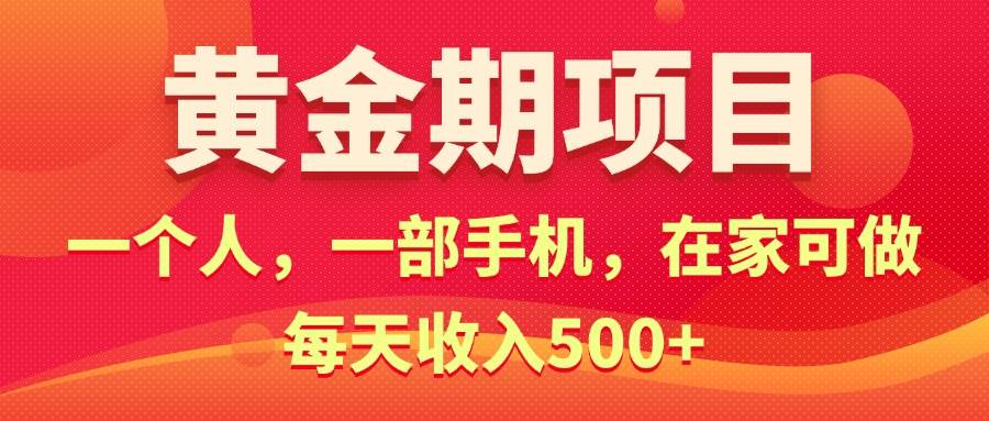 黄金期项目，电商搞钱！一个人，一部手机，在家可做，每天收入500+-安哥网络创业副业