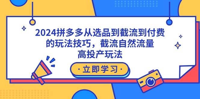 2024拼多多从选品到截流到付费的玩法技巧，截流自然流量玩法，高投产玩法-安哥网络创业副业