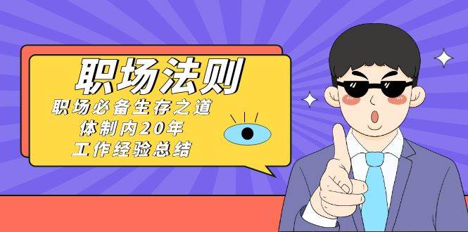 《职场法则》职场必备生存之道，体制内20年 工作经验总结（17节课）-安哥网络创业副业